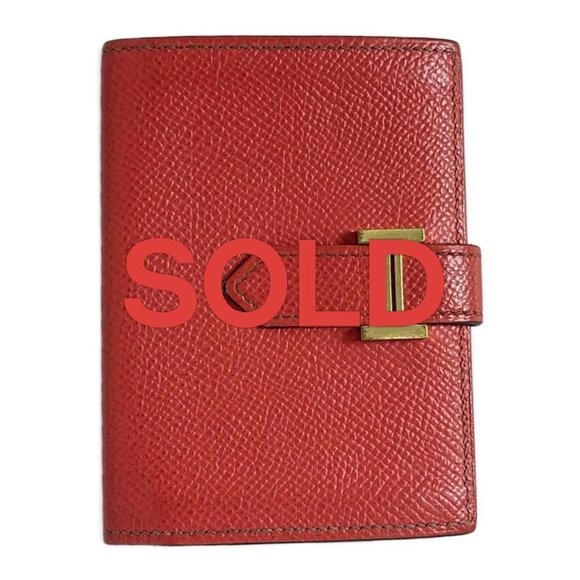 HERMES Bearn - Rouge Pivoine Veau Epsom X Card Case 434-070825 - Picture 1 of 4